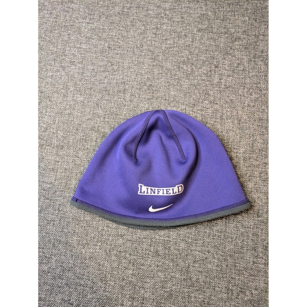 Linfield University College Nike Therma Fit Purple Beanie Hat Wildcats Cap OS